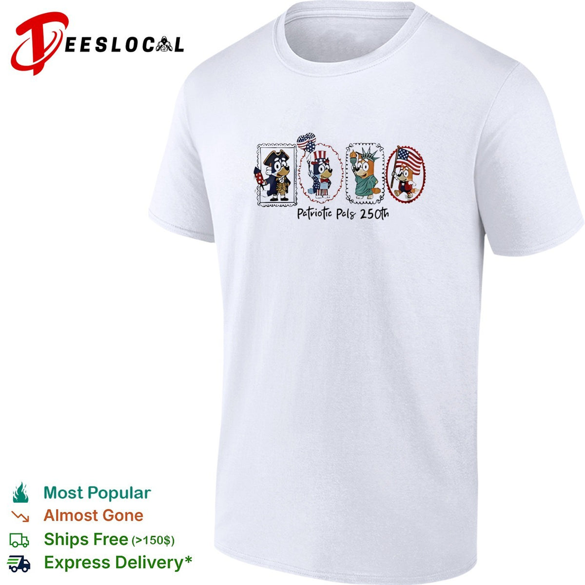 Patriotic pals 250th cartoon ducks colonial costume stamp frame illustration shirt