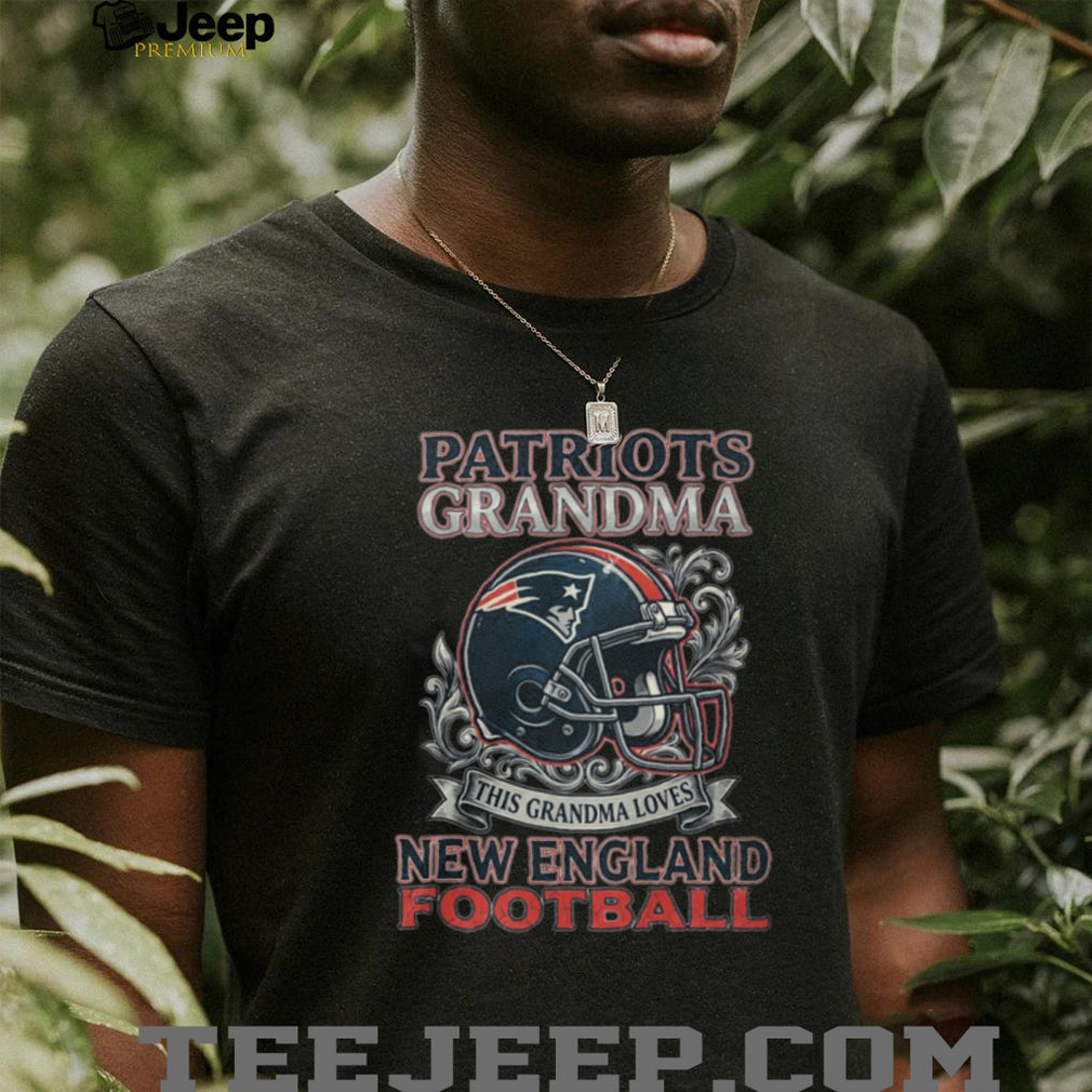 Patriots Grandma New England Football Fan Floral Helmet T Shirt