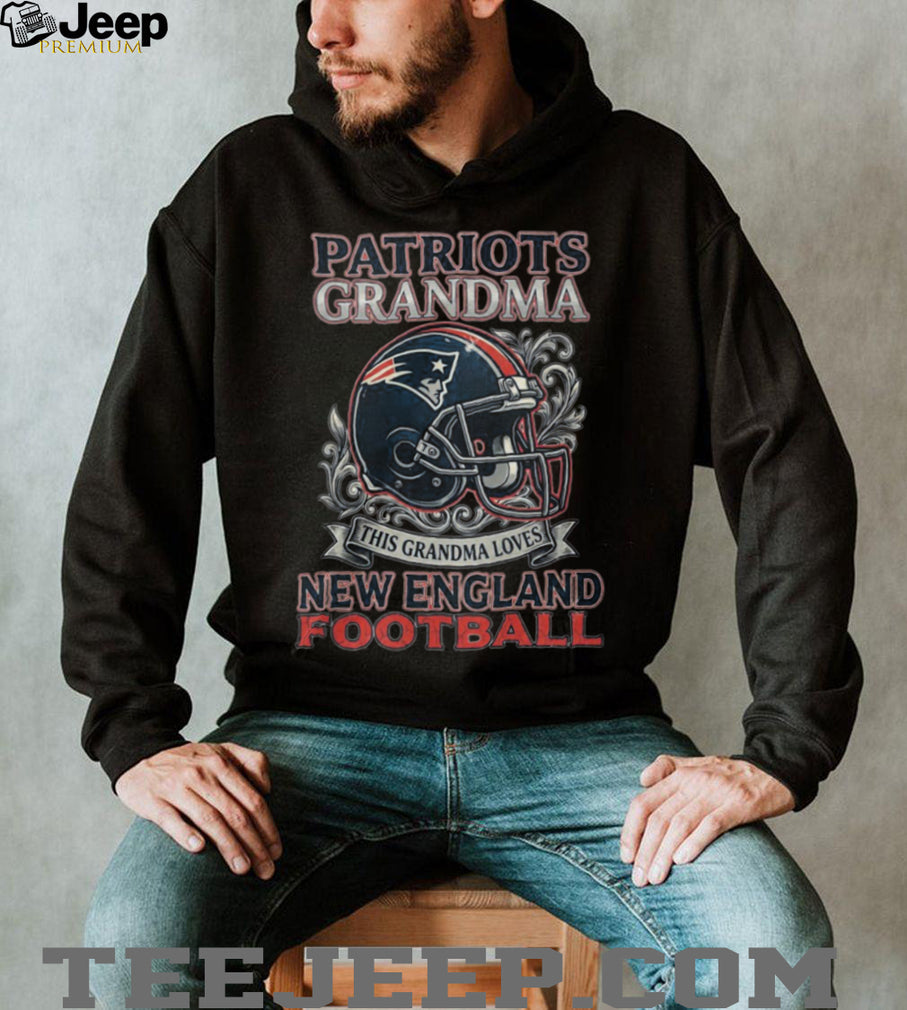 Patriots Grandma New England Football Fan Floral Helmet T Shirt