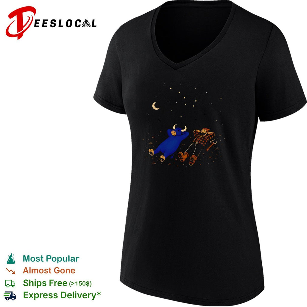 Paul Bunyan and Babe the Blue Ox Stargazing North Woods Legend Folklore Myth shirt