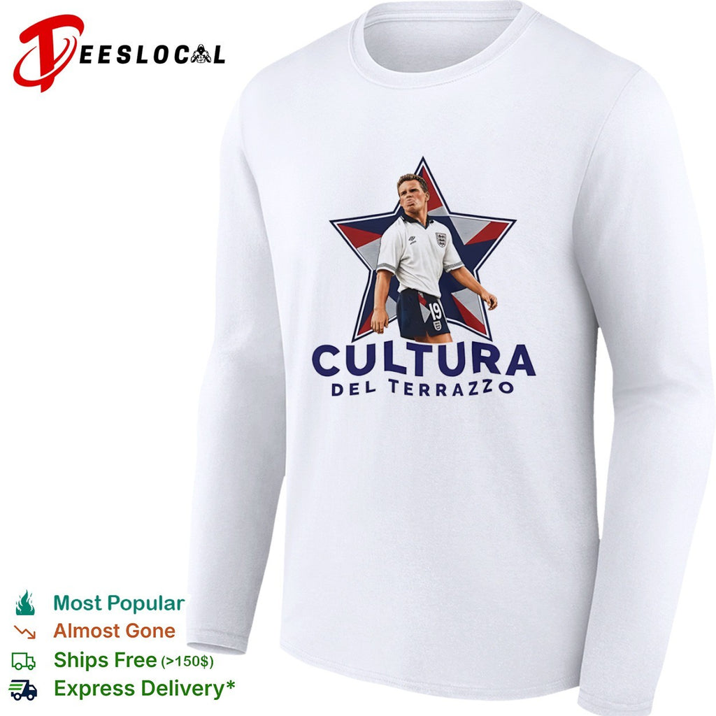 Paul Gascoigne England National Team Cultura del Terrazzo football soccer shirt
