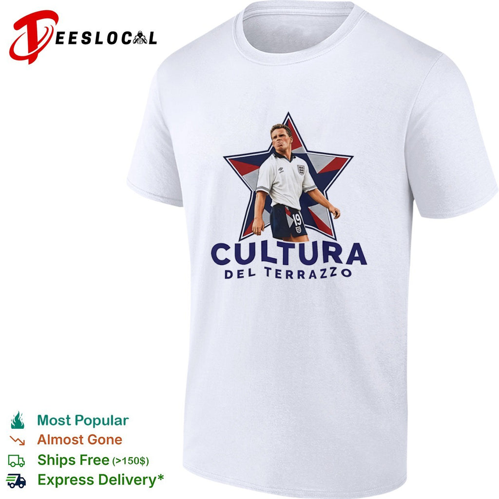 Paul Gascoigne England National Team Cultura del Terrazzo football soccer shirt