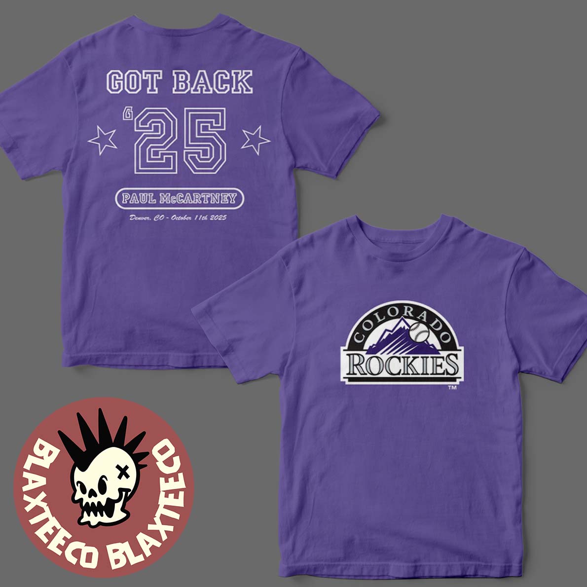 Paul McCartney x Colorado Rockies Got Back 2025 Denver Colorado On October 11 2025 Purple T-Shirt