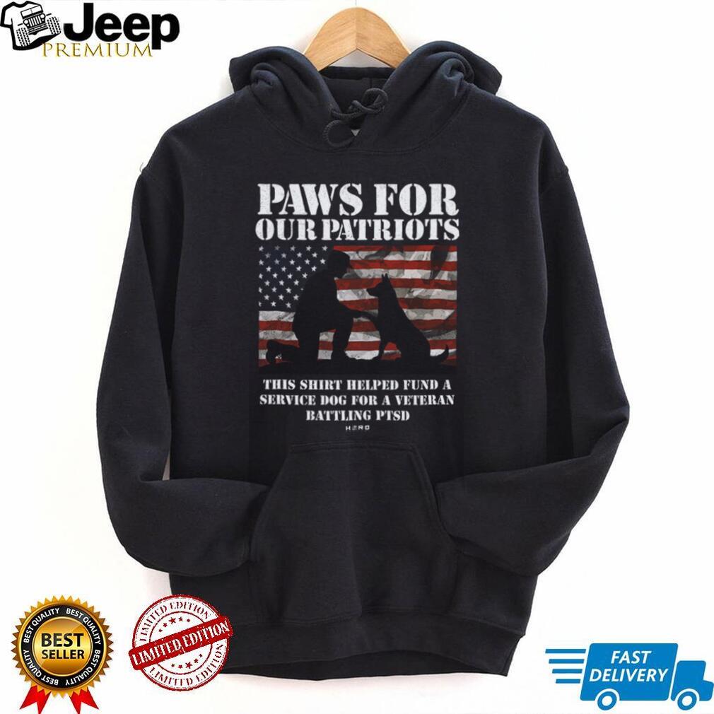 Paws For Our Patriots Service Dog Veteran Support Patriotic T Shirt
