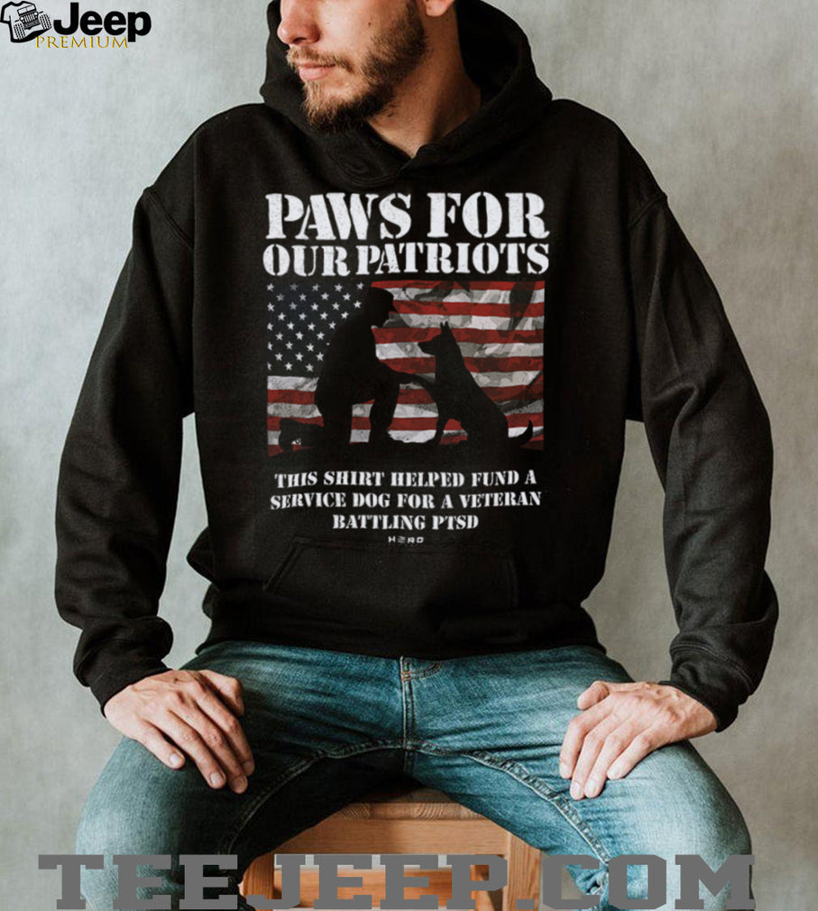Paws For Our Patriots Service Dog Veteran Support Patriotic T Shirt