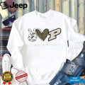 Peace Love Boilermakers Purdue University Glitter Fan Shirt