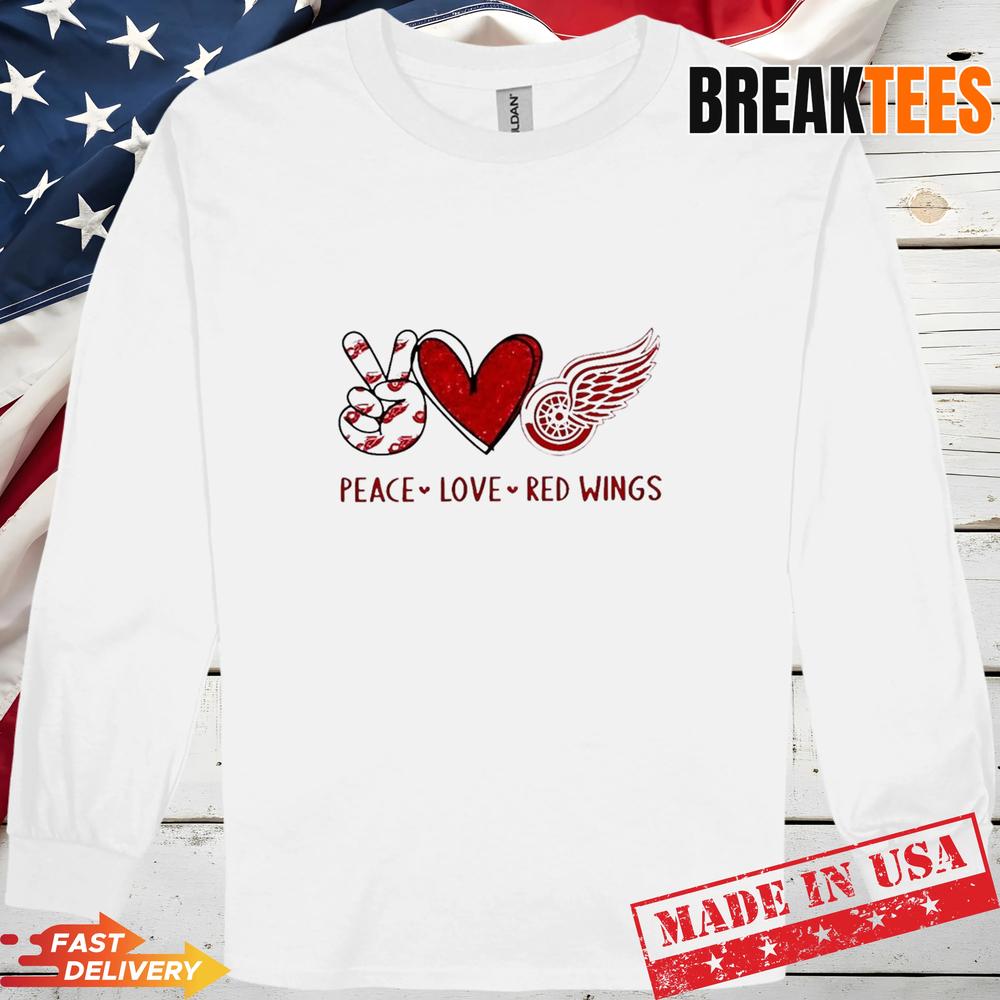 Peace Love Detroit Red Wings NHL Shirt