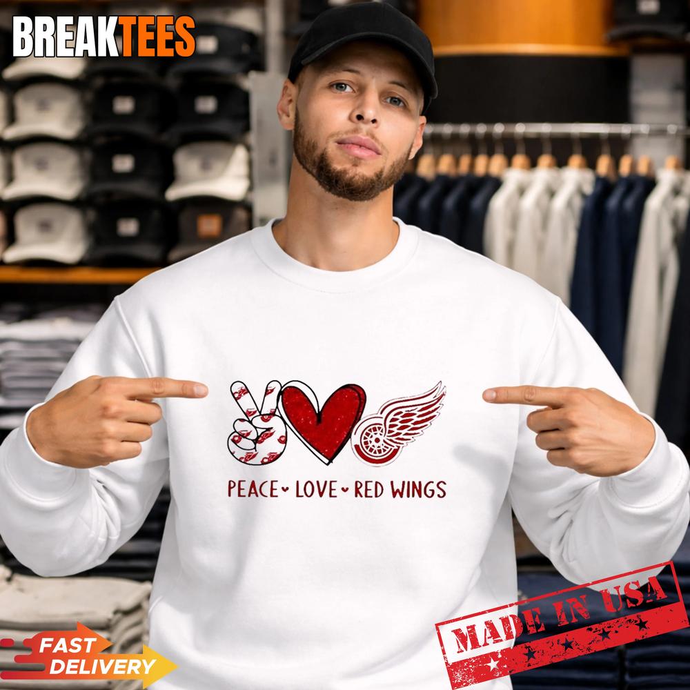 Peace Love Detroit Red Wings NHL Shirt