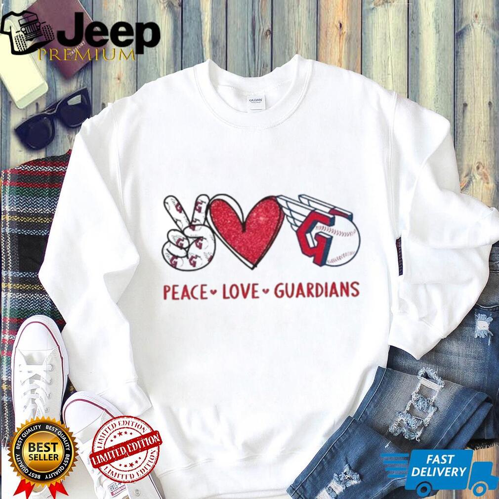 Peace Love Guardians Cleveland Baseball Fan T Shirt