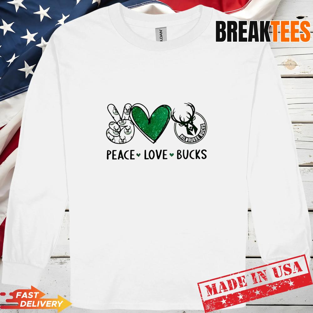 Peace Love Milwaukee Bucks NBA Shirt