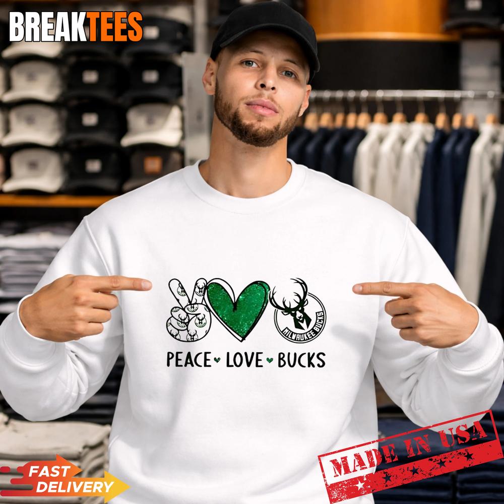 Peace Love Milwaukee Bucks NBA Shirt