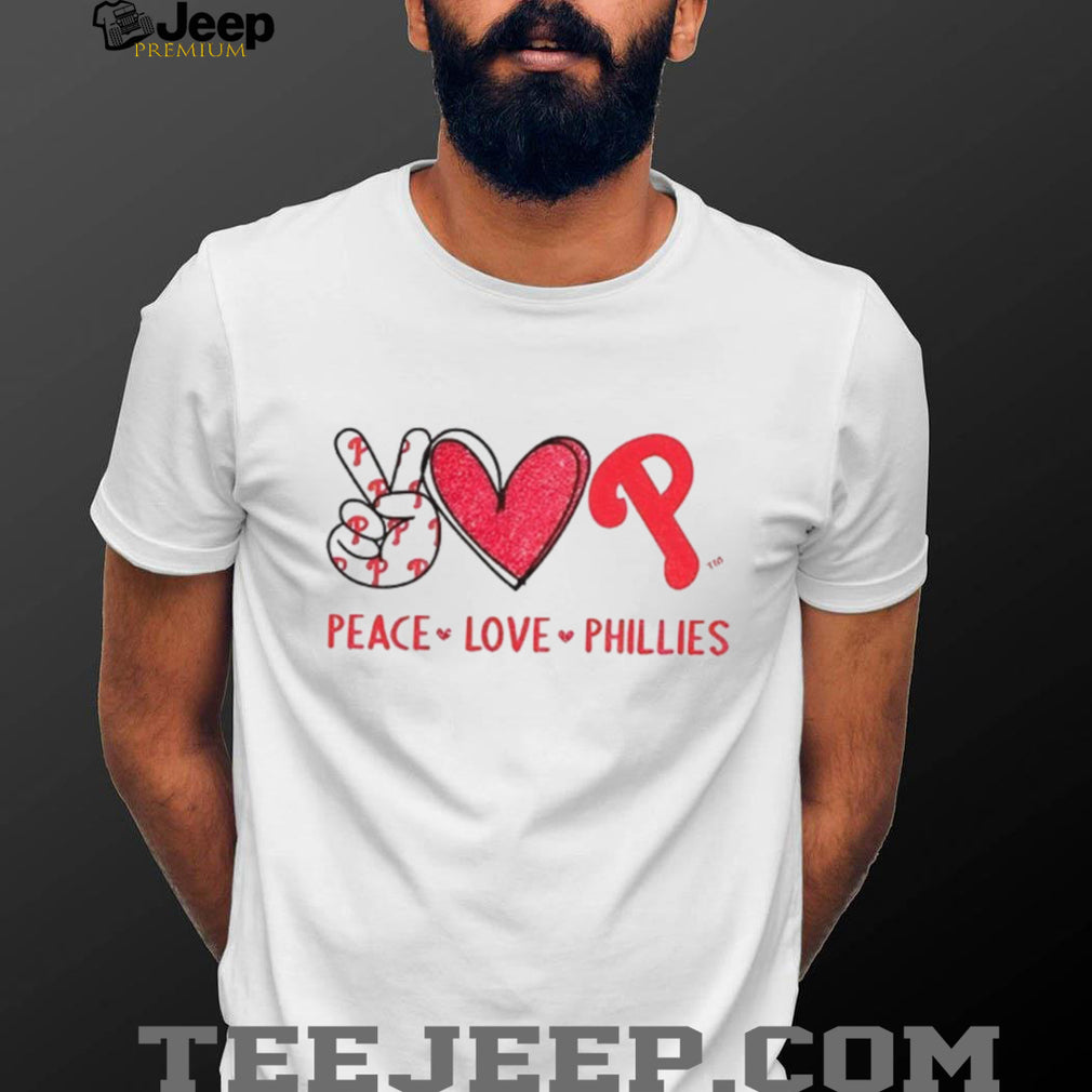 Peace Love Philadelphia Phillies Baseball Team Logo Fan T Shirt