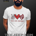 Peace Love Washington Nationals Baseball Logo Fan Graphic T Shirt