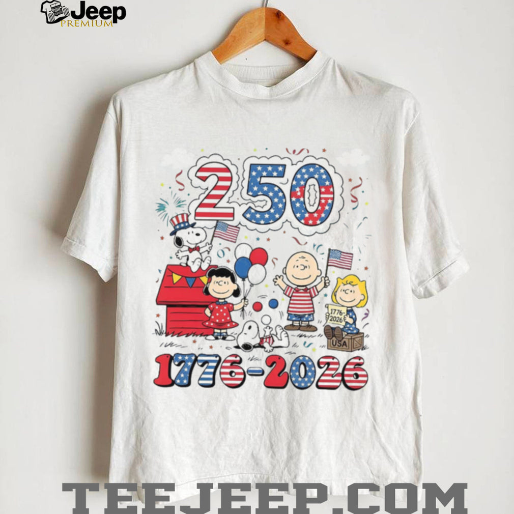 Peanuts 250 Years 1776 2026 Patriotic Celebration Kids Shirt
