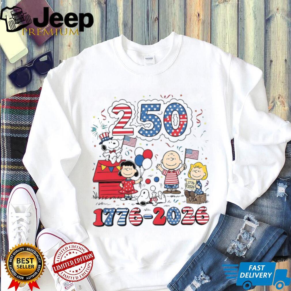 Peanuts 250 Years 1776 2026 Patriotic Celebration Kids Shirt