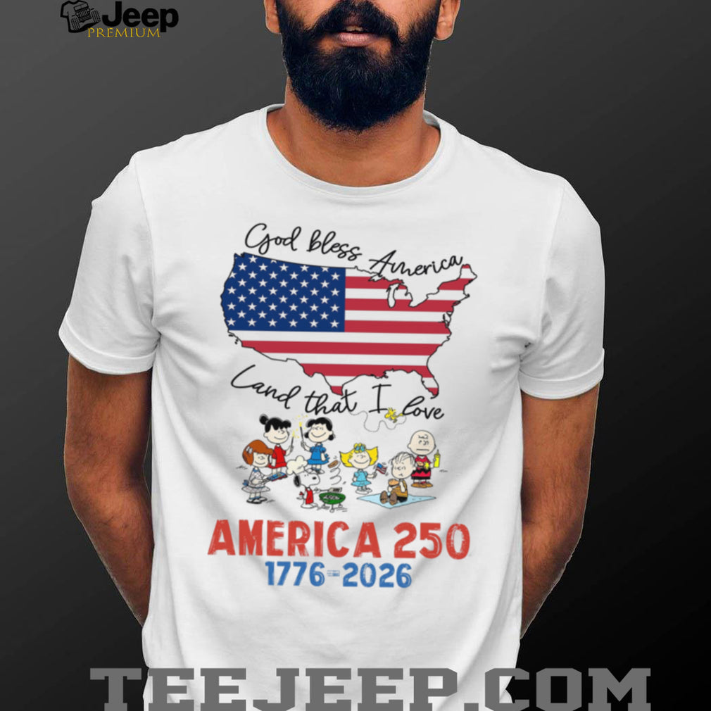 Peanuts Characters God Bless America 250 Years 1776 2026 Shirt