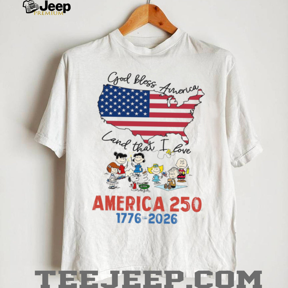 Peanuts Characters God Bless America 250 Years 1776 2026 Shirt