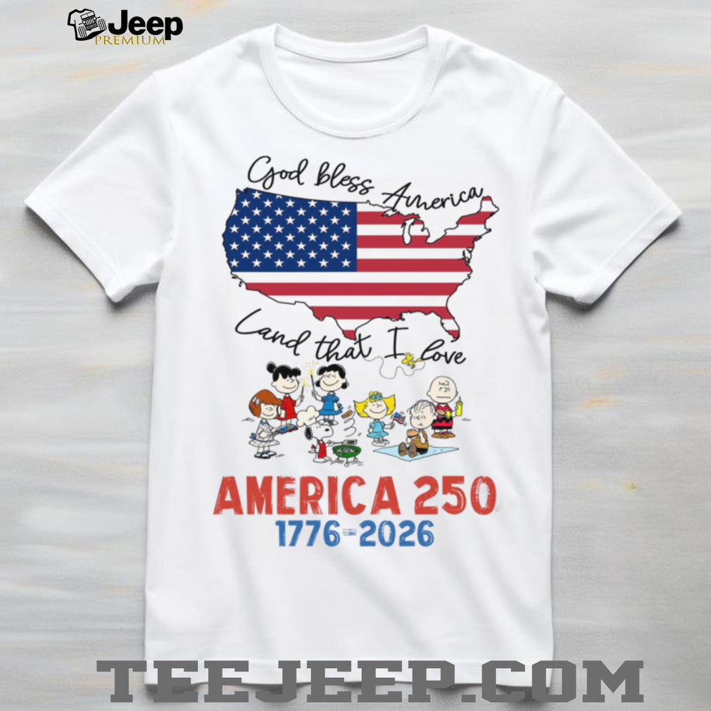 Peanuts Characters God Bless America 250 Years 1776 2026 Shirt
