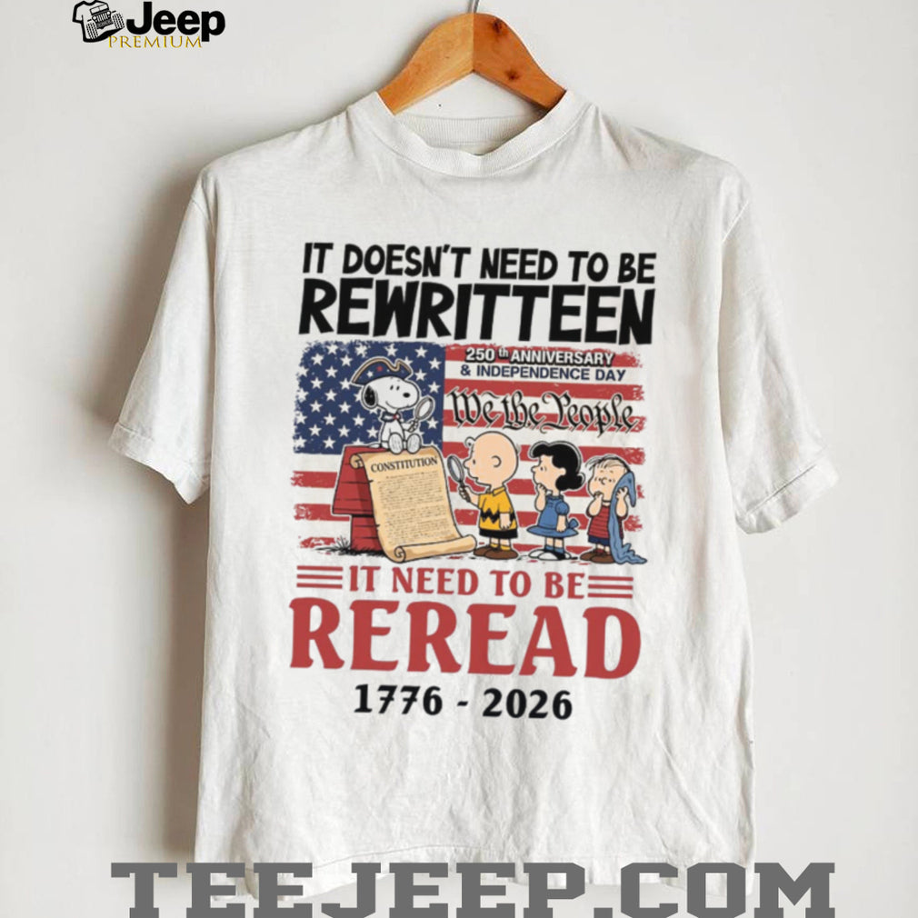 Peanuts Gang Rewritten Constitution 250th Anniversary Patriotic Shirt