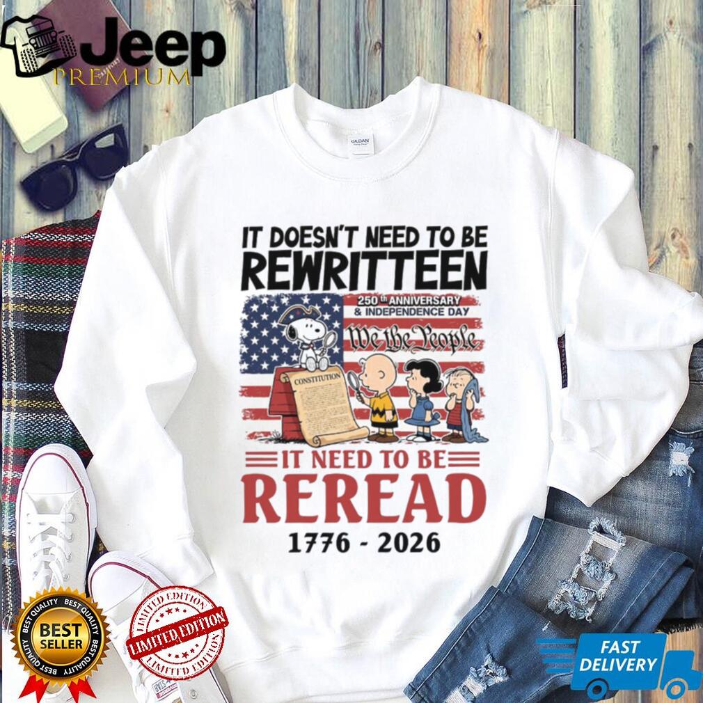 Peanuts Gang Rewritten Constitution 250th Anniversary Patriotic Shirt
