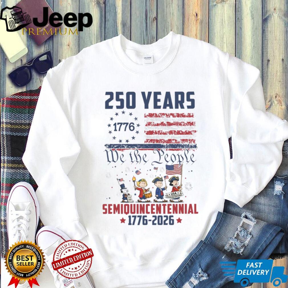 Peanuts Gang Semiquincentennial 250 Years 1776 2026 Patriotic Shirt