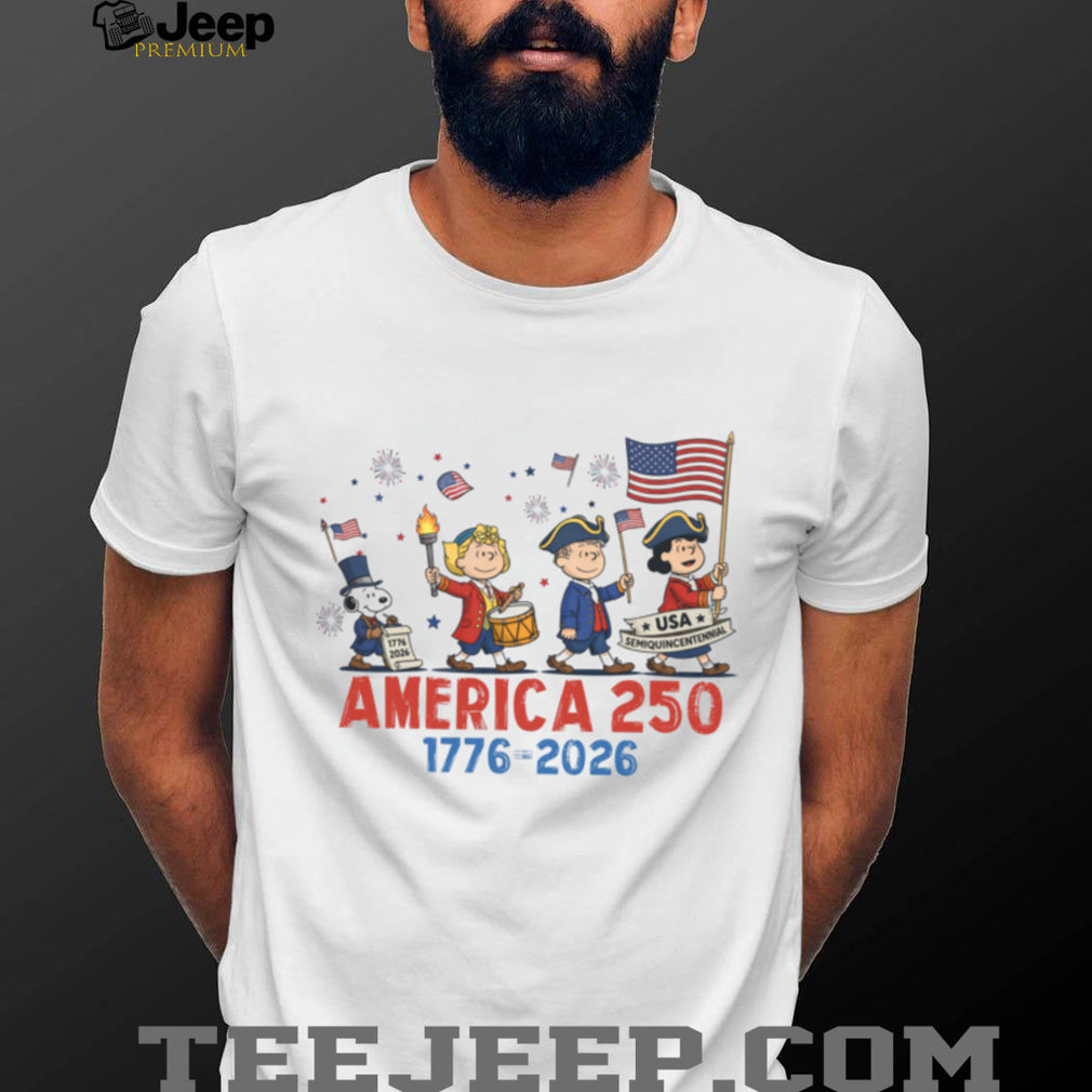 Peanuts Gang USA 250 Years 1776 2026 Patriotic Drummer Shirt