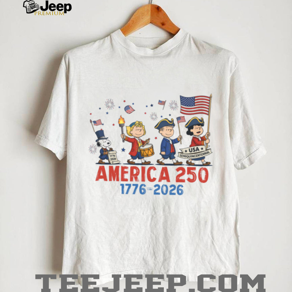 Peanuts Gang USA 250 Years 1776 2026 Patriotic Drummer Shirt