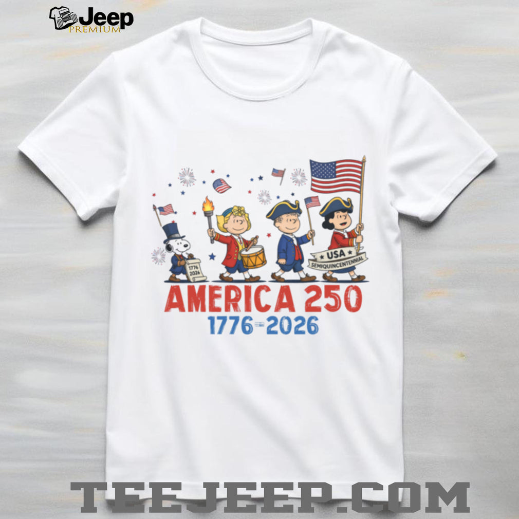 Peanuts Gang USA 250 Years 1776 2026 Patriotic Drummer Shirt