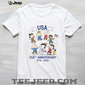 Peanuts Gang USA 250th Anniversary 2026 Celebration White T Shirt