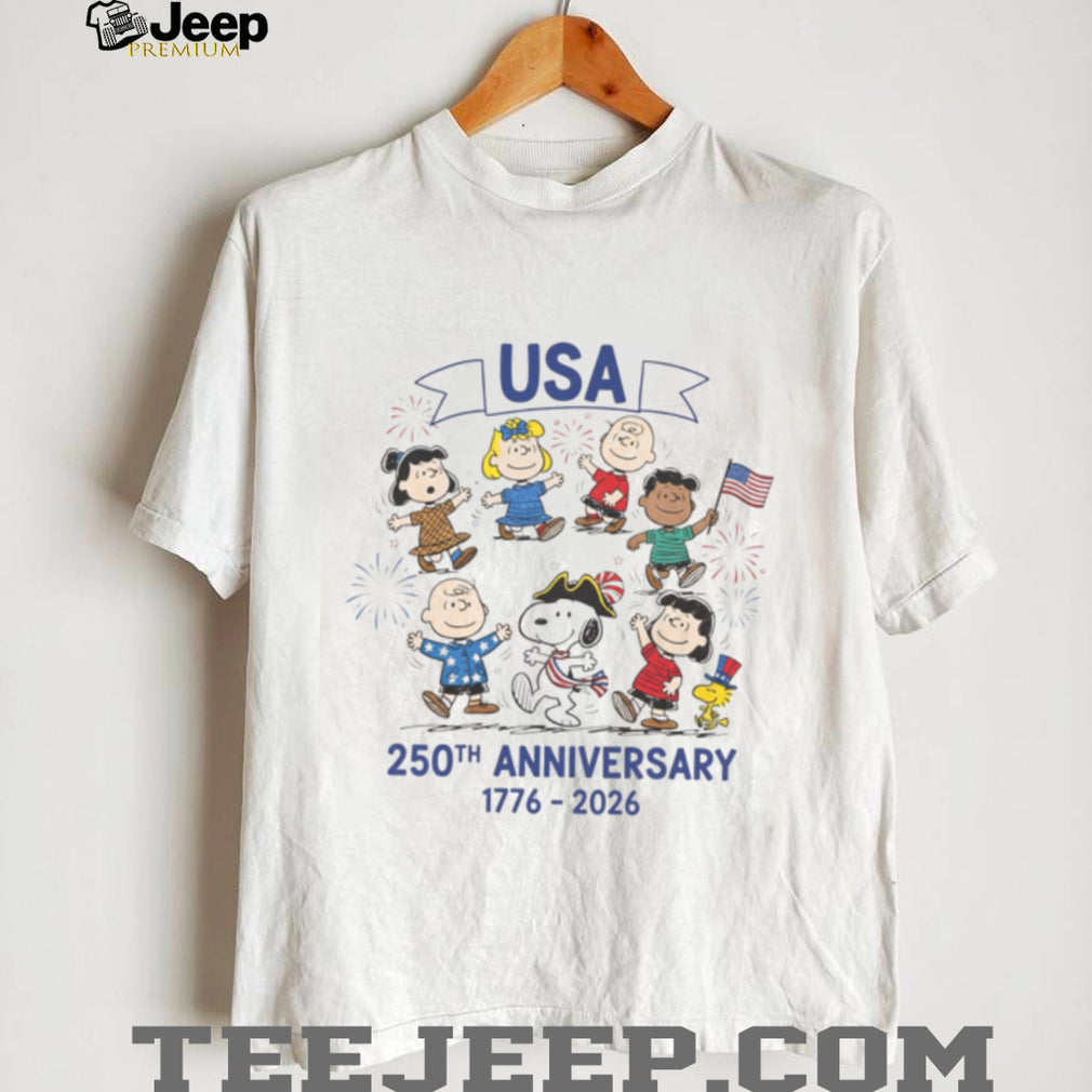 Peanuts Gang USA 250th Anniversary 2026 Celebration White T Shirt
