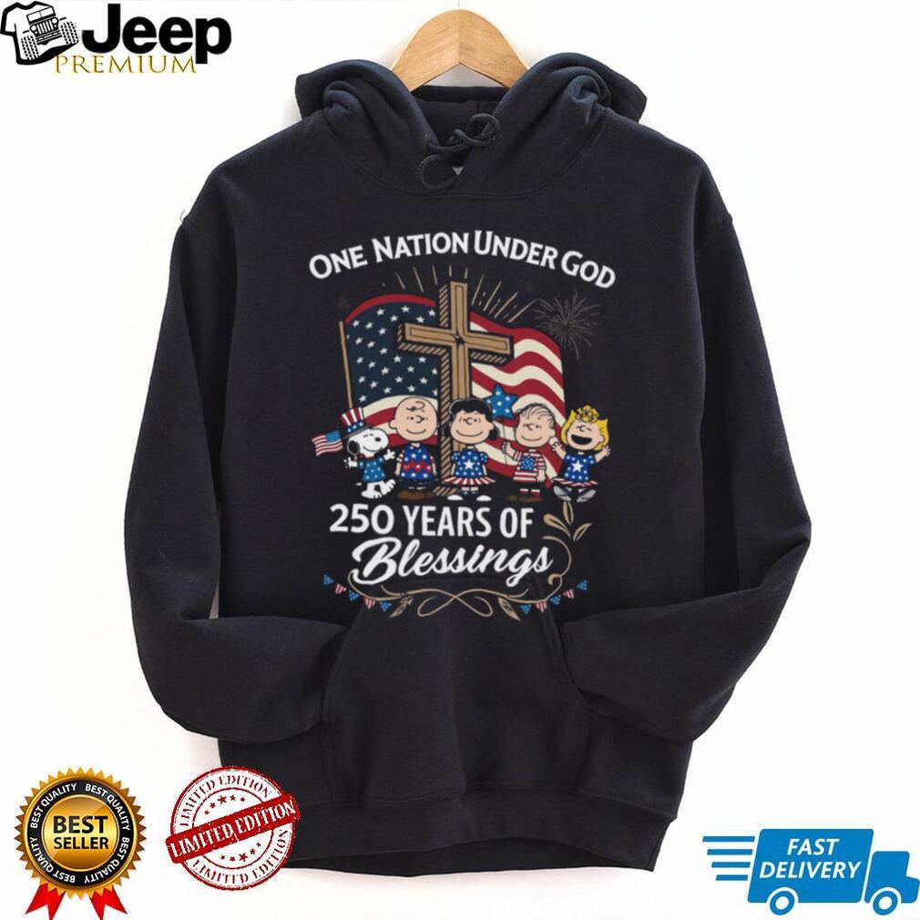 Peanuts One Nation Under God 250 Years Of Blessings Religious Shirt