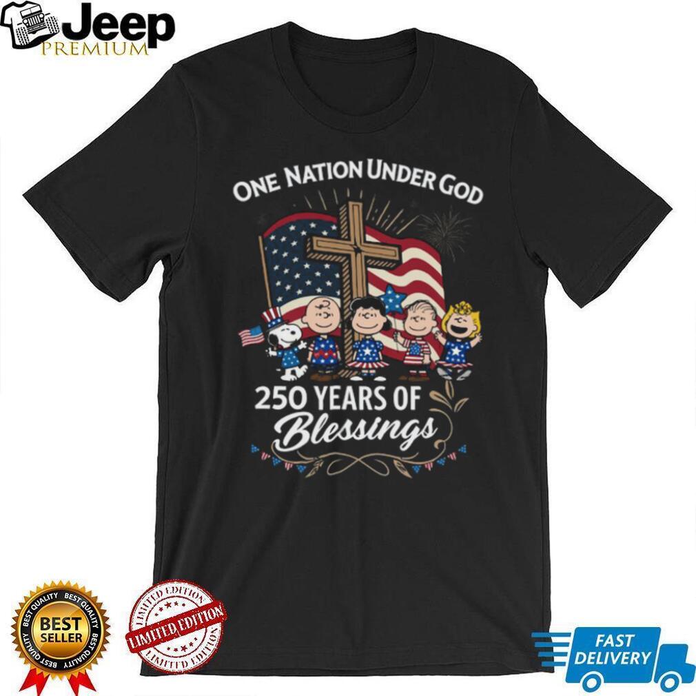 Peanuts One Nation Under God 250 Years Of Blessings Shirt