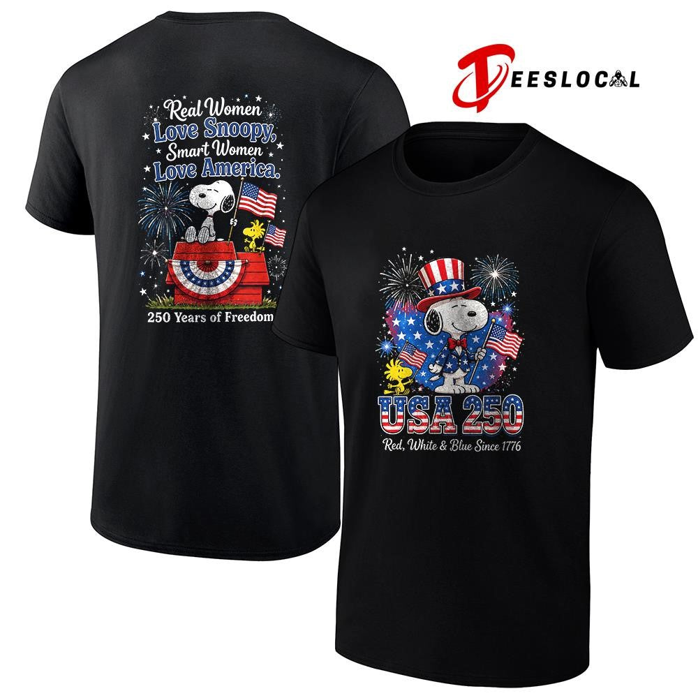 Peanuts Snoppy USA 250 red white and blue since 1776 250 years of freedom shirt