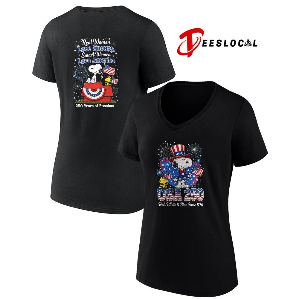 Peanuts Snoppy USA 250 red white and blue since 1776 250 years of freedom shirt
