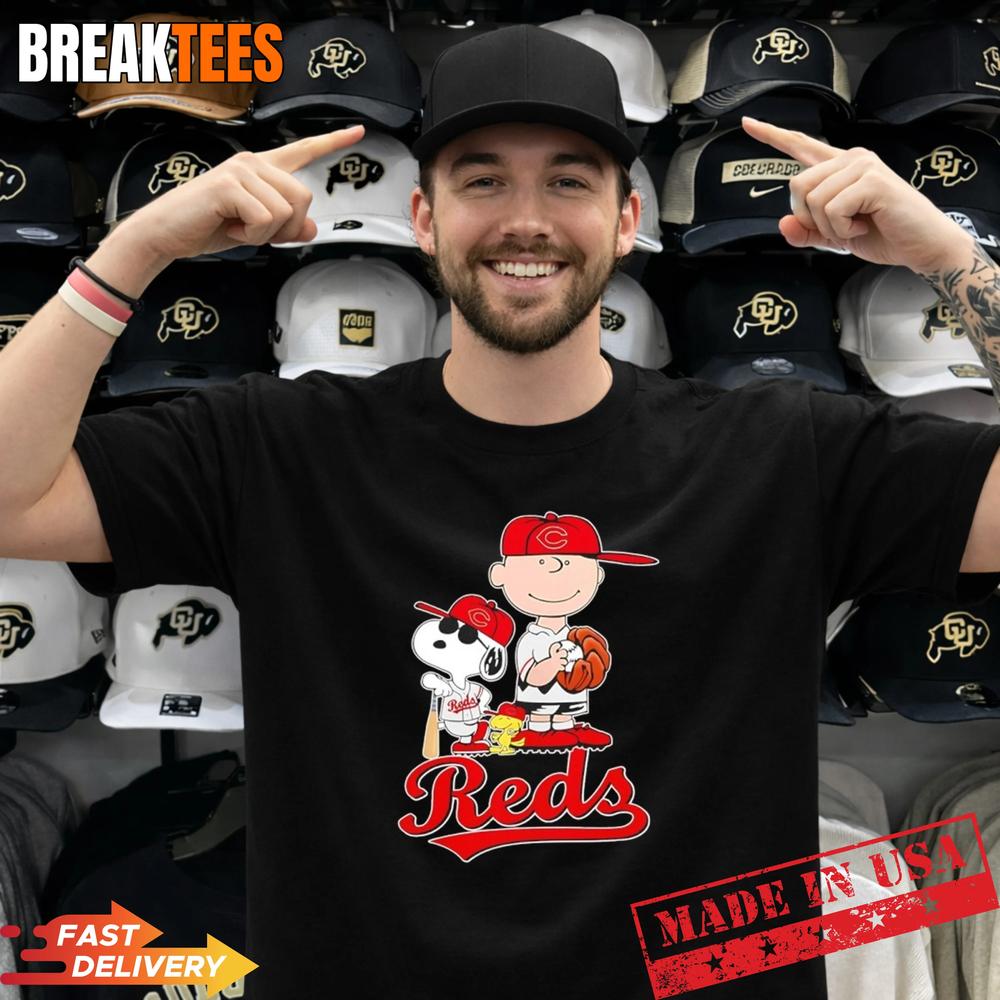 Peanuts characters x Cincinnati Reds Baseball MLB 2026 cartoon Shirt