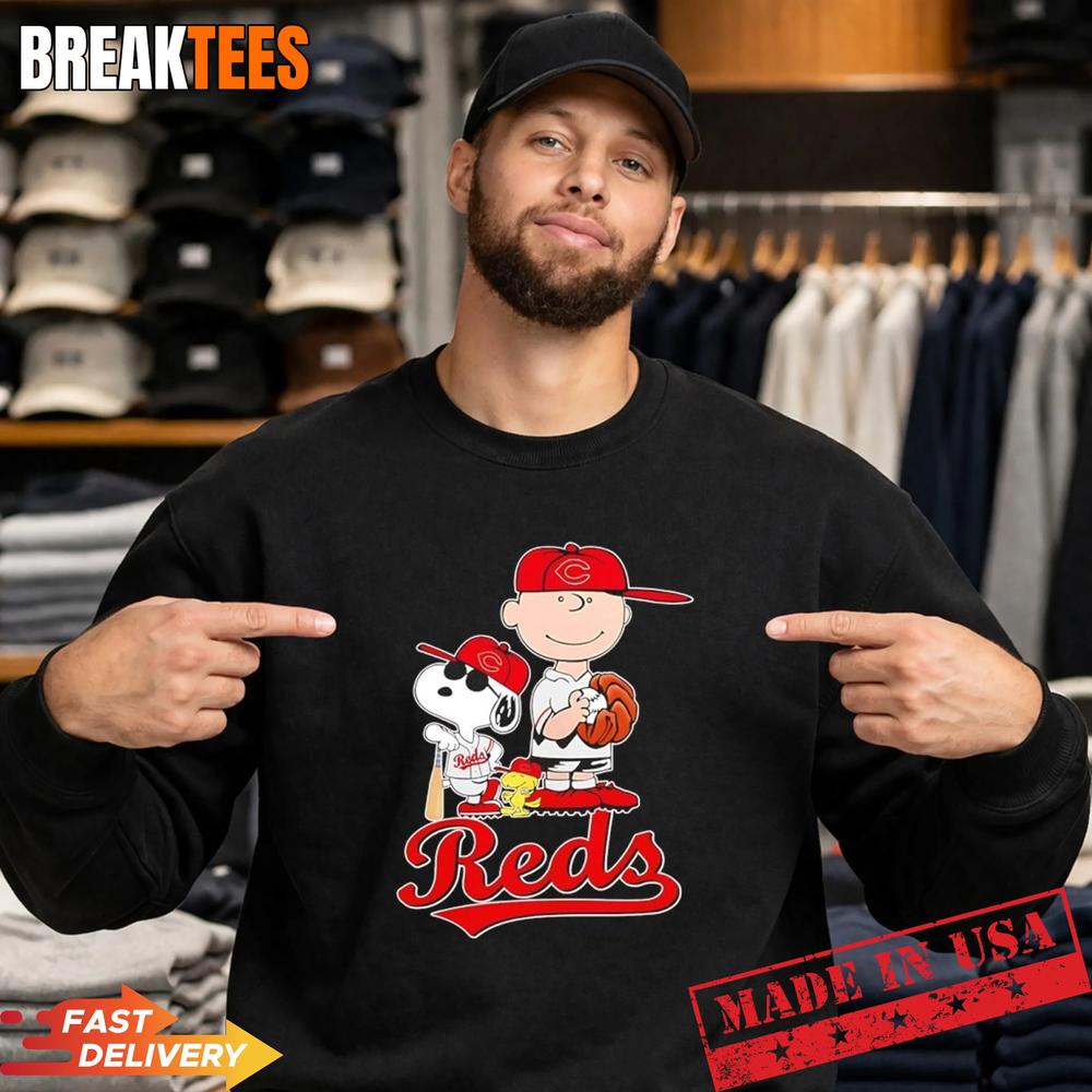 Peanuts characters x Cincinnati Reds Baseball MLB 2026 cartoon Shirt