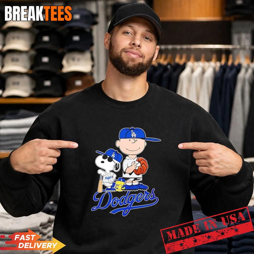 Peanuts characters x Los Angeles Dodgers MLB 2026 cartoon Shirt