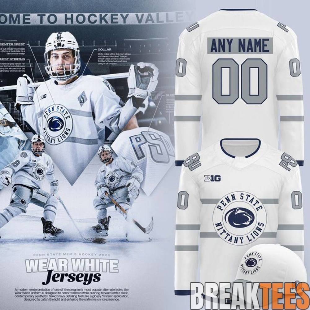 Penn State Nittany Lions 2026 Wear White Hockey Jersey