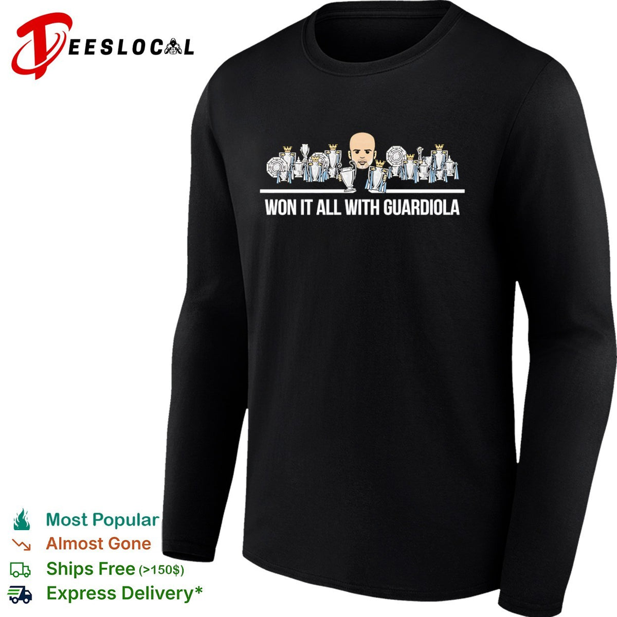 Pep Guardiola Manchester City trophies won it all with shirt