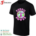 Perkis Power Vitruvian man globe retro shirt