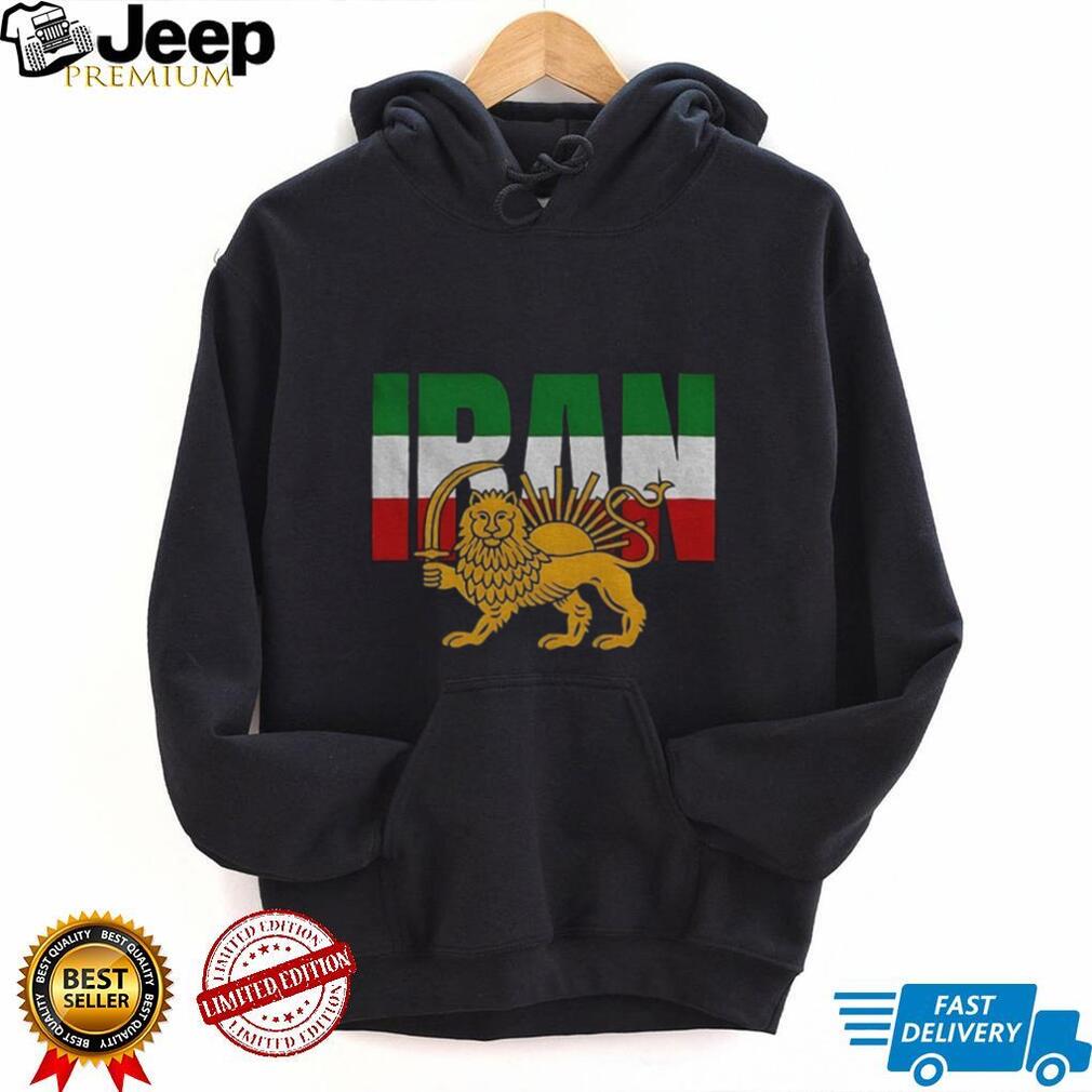 Persian Lion and Sun Iran Flag Patriotic Pride Graphic T Shirt