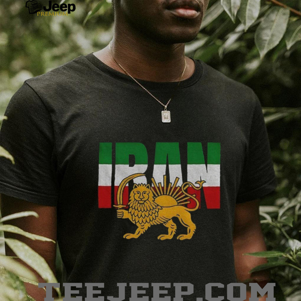 Persian Lion and Sun Iran Flag Patriotic Pride Graphic T Shirt