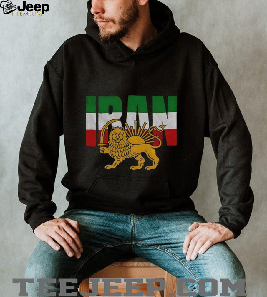Persian Lion and Sun Iran Flag Patriotic Pride Graphic T Shirt