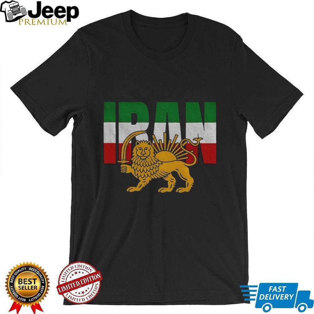 Persian Lion and Sun Iran Flag Patriotic Pride Graphic T Shirt