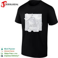 Petal Rabbit with Flower Headpiece on Square Tile Black and White Art Shirt