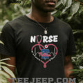 Philadelphia Baseball Nurse T Shirt Liberty Bell Heartbeat Stethoscope T Shirt