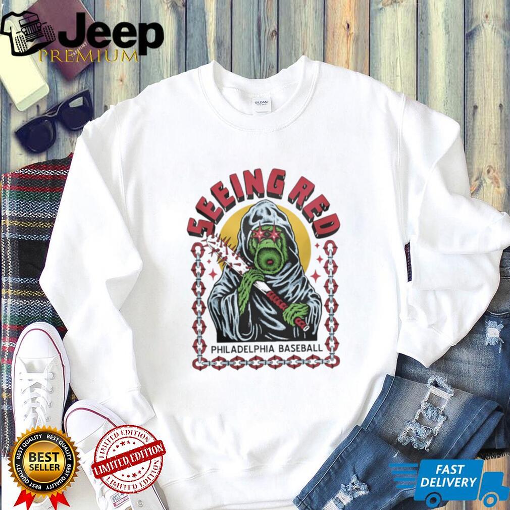 Philadelphia Baseball Seeing Red Gritty Mascot Barbwire Bat T Shirt
