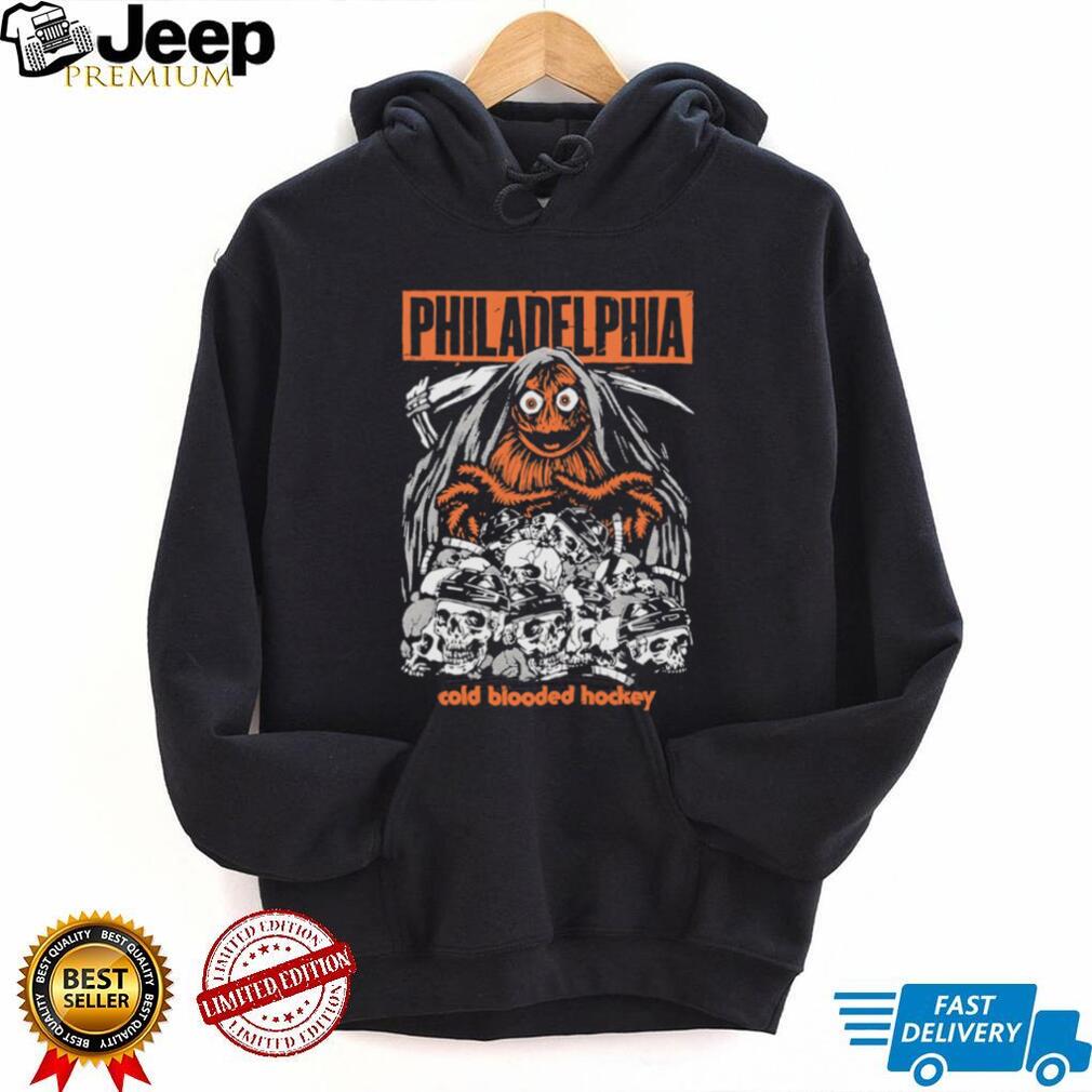 Philadelphia Cold Blooded Hockey Gritty Reaper Skull T Shirt