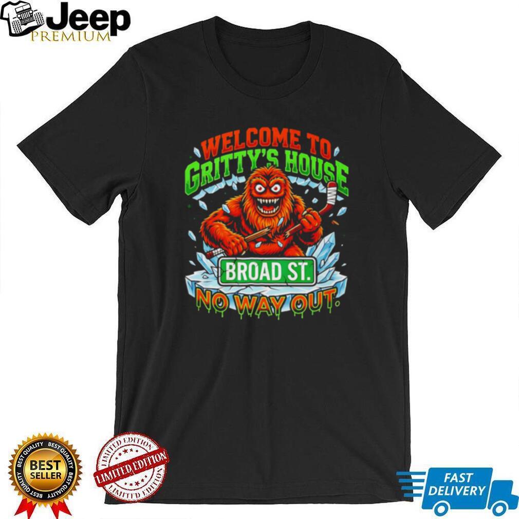 Philadelphia Flyers Gritty Mascot Welcome To Grittys House Broad St Hockey Fans Men T Shirt