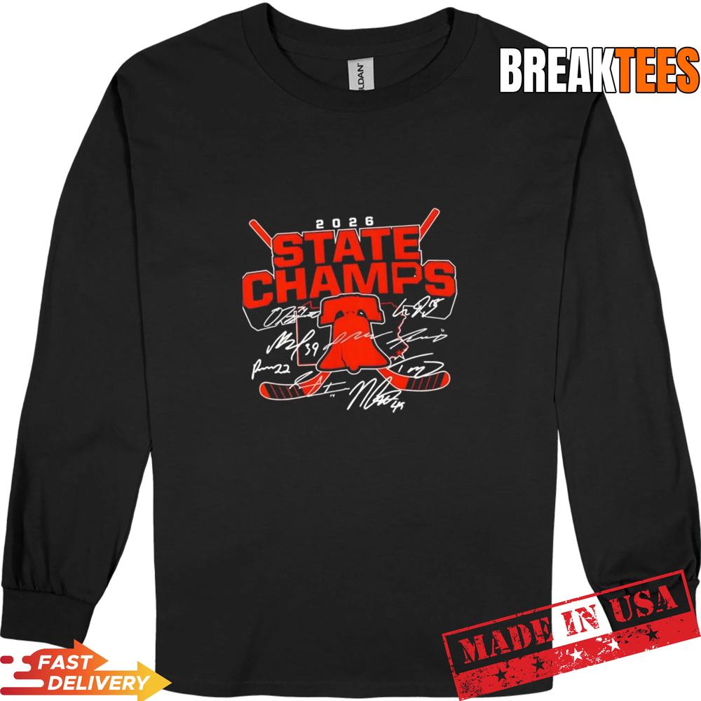 Philadelphia Flyers Hockey 2026 State Champs All Signatures T-Shirt